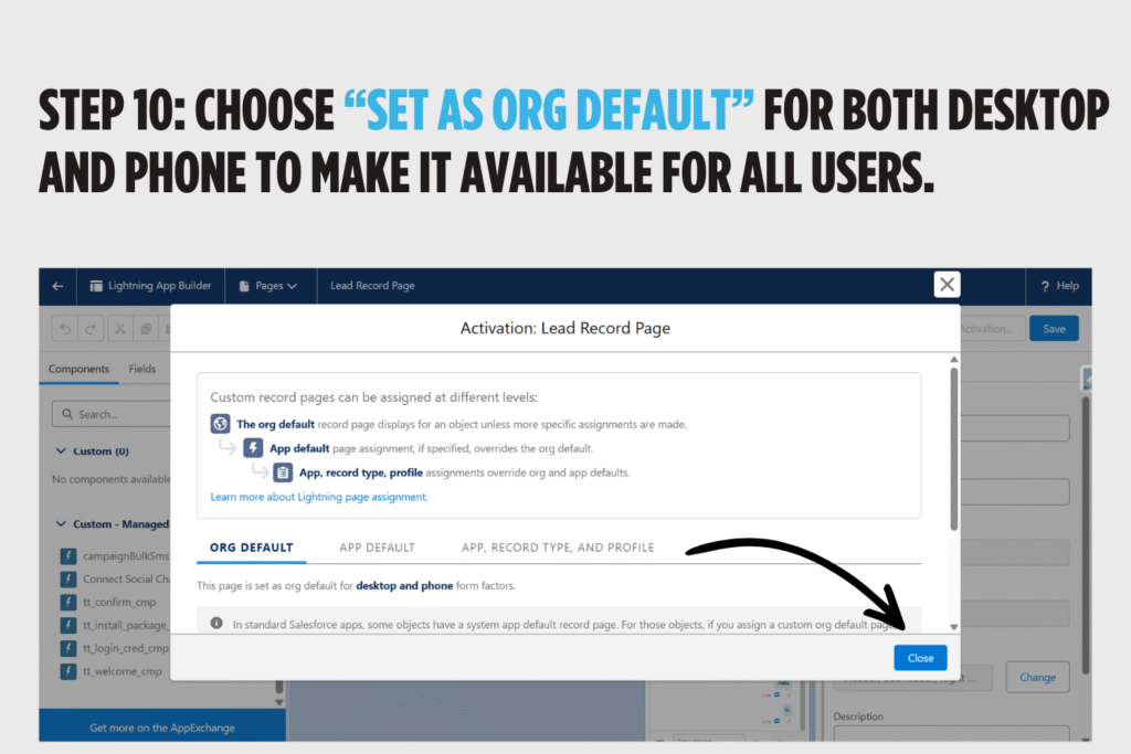 Choose “Set as Org Default” for both desktop and phone to make it available for all users.