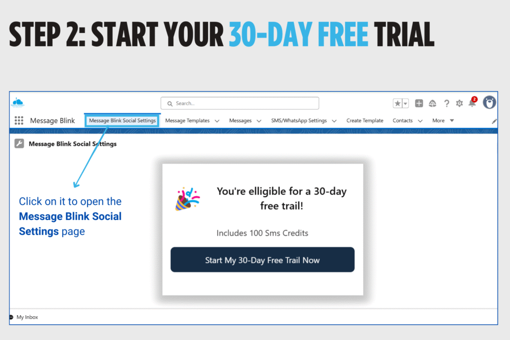 30 Days Free Trial Salesforce SMS