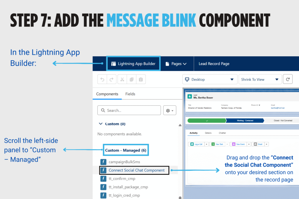 Add chat component in salesforce record page
